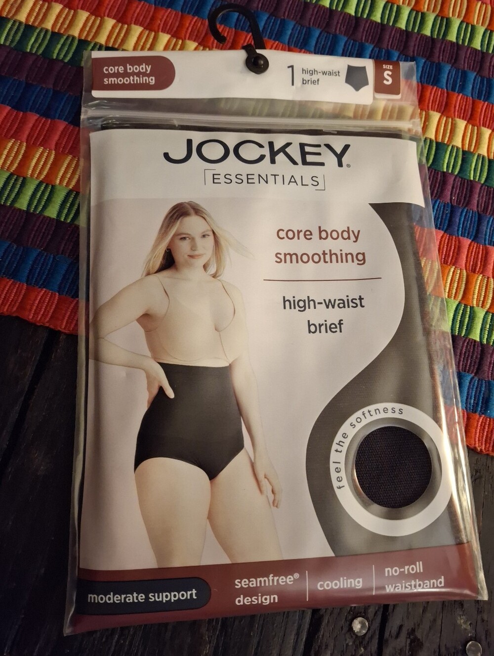 JOCKEY ESSENTIALS WOMENS SM HIGH WAIST BRIEF CORE BODY SMOOTHING NWT BLACK